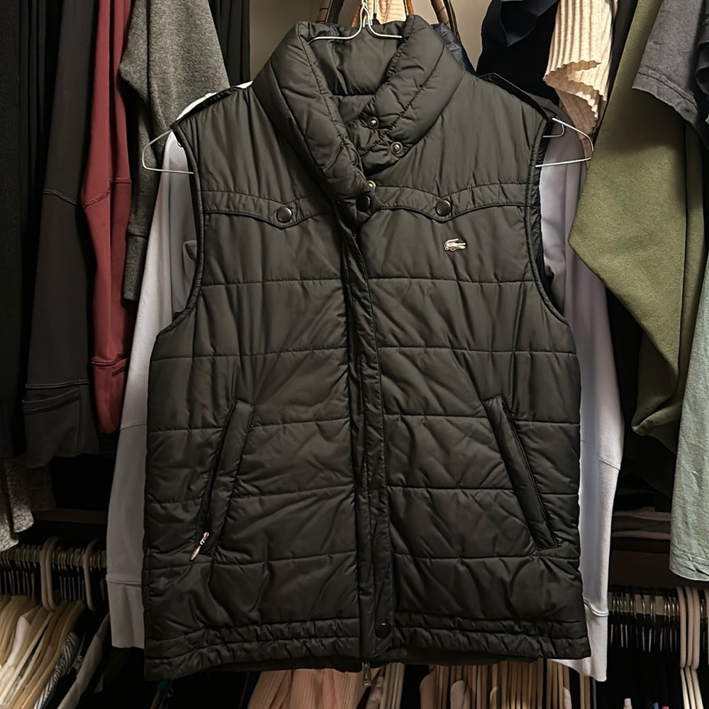Lacoste Black Quilted Vest